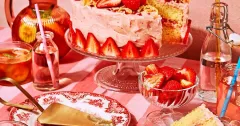 Strawberry Lemonade Layer Cake with Cream Cheese Frosting