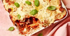 Tuna Pasta Bake with Aubergine and Peppers