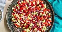 Shirazi Salad with Tomato, Cucumber and Red Onion