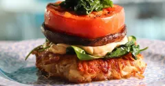 Crispy Vegan Brunch Rosti with Mushrooms and Spinach