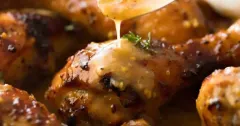 Sticky Honey Mustard Baked Chicken Drumsticks