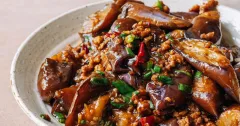 Authentic Chinese Eggplant with Savory Garlic Sauce