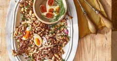 Mixed Bean Salad with Red Rice and Miso Dressing