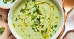 Chilled Cucumber Yogurt Soup with Fresh Herbs