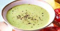 Creamy Leek and Broccoli Soup with Parmesan Scones