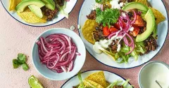 Loaded Taco Salad with Beef, Black Beans and Avocado