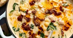 Creamy Tuscan Chicken Soup with Pasta