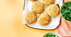 Baked Cod and Tarragon Fishcakes with Minty Peas