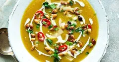 Roasted Vegan Pumpkin Soup with Coconut Relish