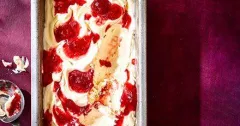 No-Churn Strawberry Jam Ripple Ice Cream