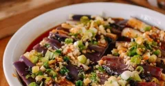 Steamed Chinese Eggplant with Lao Gan Ma Chili Crisp