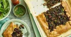 Rustic Mushroom Tart with Herbed Cream Cheese