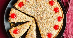Classic Manchester Tart with Raspberry Jam and Custard