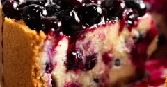 Creamy Baked Blueberry Cheesecake with Homemade Sauce