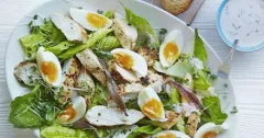 Healthy Chicken Caesar Salad with Yogurt Dressing