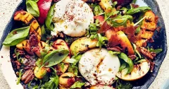 Grilled Nectarine Burrata Salad with Candied Pecans