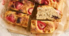 Sweet Strawberry and Dark Chocolate Focaccia