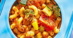 Saucy Chickpea Pasta with Veggies