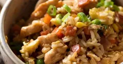 Chicken Fried Rice with Bacon and Egg