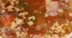 Canh cà chua thịt xay nấu thì là thanh ngọt