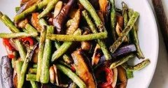 Chinese Eggplant and Green Bean Stir-Fry