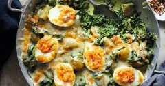 Pressure Cooker Spiced Potato, Spinach, and Egg Curry