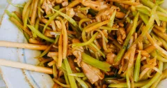 Broccoli Stem Stir-Fry with Meat