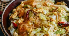 Chinese Cabbage and Glass Noodle Stir-Fry