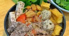 Bún Riêu Cua Tóp Mỡ Mọc Giòn Đậm Đà Chuẩn Vị