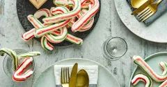 Festive Peppermint Meringue Candy Canes