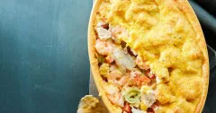 Creamy Fish, Prawn and Vegetable Gratin