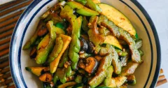 Bitter Melon and Mushroom Stir-Fry with Black Bean Sauce