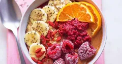 Raspberry & Almond Chia Oat Breakfast Bowl