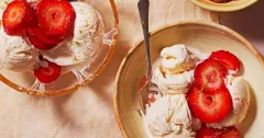 Easy No-Churn Tres Leches Ice Cream with Lime Strawberries