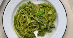 Authentic Linguine with Homemade Basil Pesto