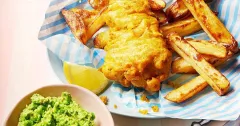 Crispy Masala Fish and Chips with Spiced Mushy Peas