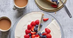 Creamy No-Bake Vegan Cheesecake with Digestive Crust