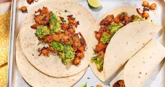 Smoky Vegan Chicken and Chickpea Wraps with Guacamole