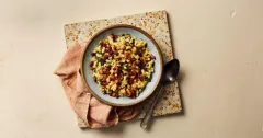Sausage Crumb Mac and Cheese with Spinach