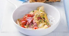 Healthy Ham, Pepper and Tomato Omelette