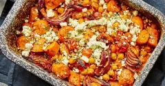 Smoky Roasted Carrot and Chickpea Traybake