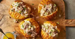 Soy-Glazed Baked Potatoes with Spicy Tuna Mayo