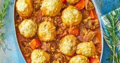 Lamb Stew with Fluffy Rosemary and Cheddar Dumplings