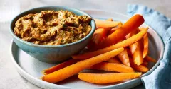 Spicy Aubergine Dip with Fresh Carrot Dippers