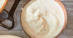 Creamy Garlic Yogurt Sauce with Tahini & Mint