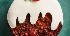 Christmas Pudding-Style Decorated Fruitcake
