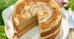 Easy Lotus Biscoff Layer Cake with Caramel Drizzle