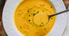 Creamy Roasted Pumpkin Soup with Gruyère