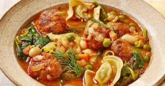 Spring Meatball & Tortellini Soup