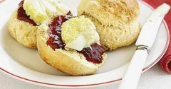 Classic British Scones with Jam and Clotted Cream